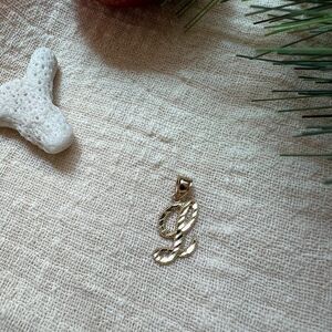 14k Solid Gold initial L Pendant | Initial or letter charm | perfect gift |